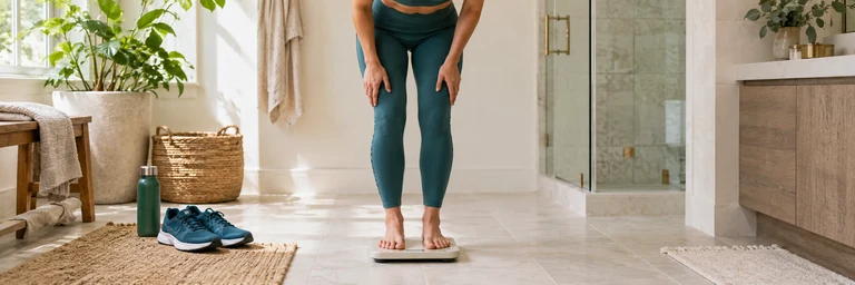 Creatine and weight tracking editorial scene
