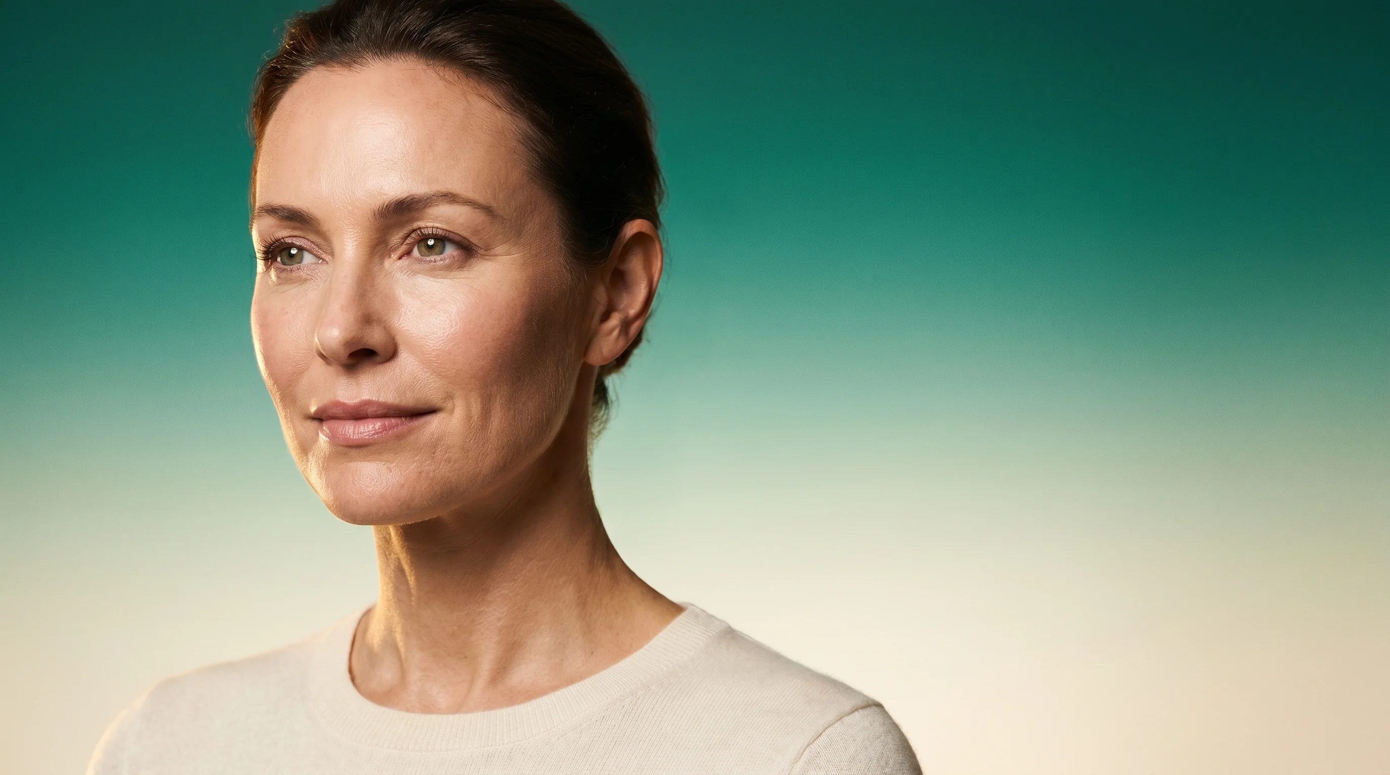 Collagen-rich ingredients and supplement powder arranged on neutral surface