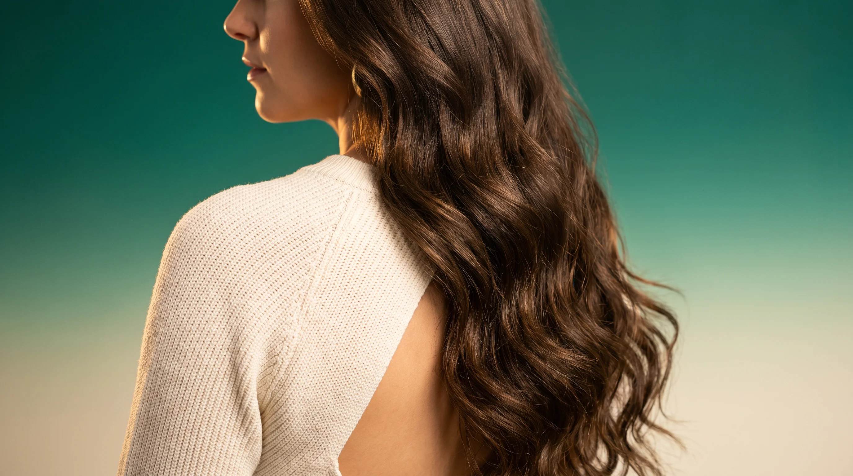 Woman with long healthy shiny hair