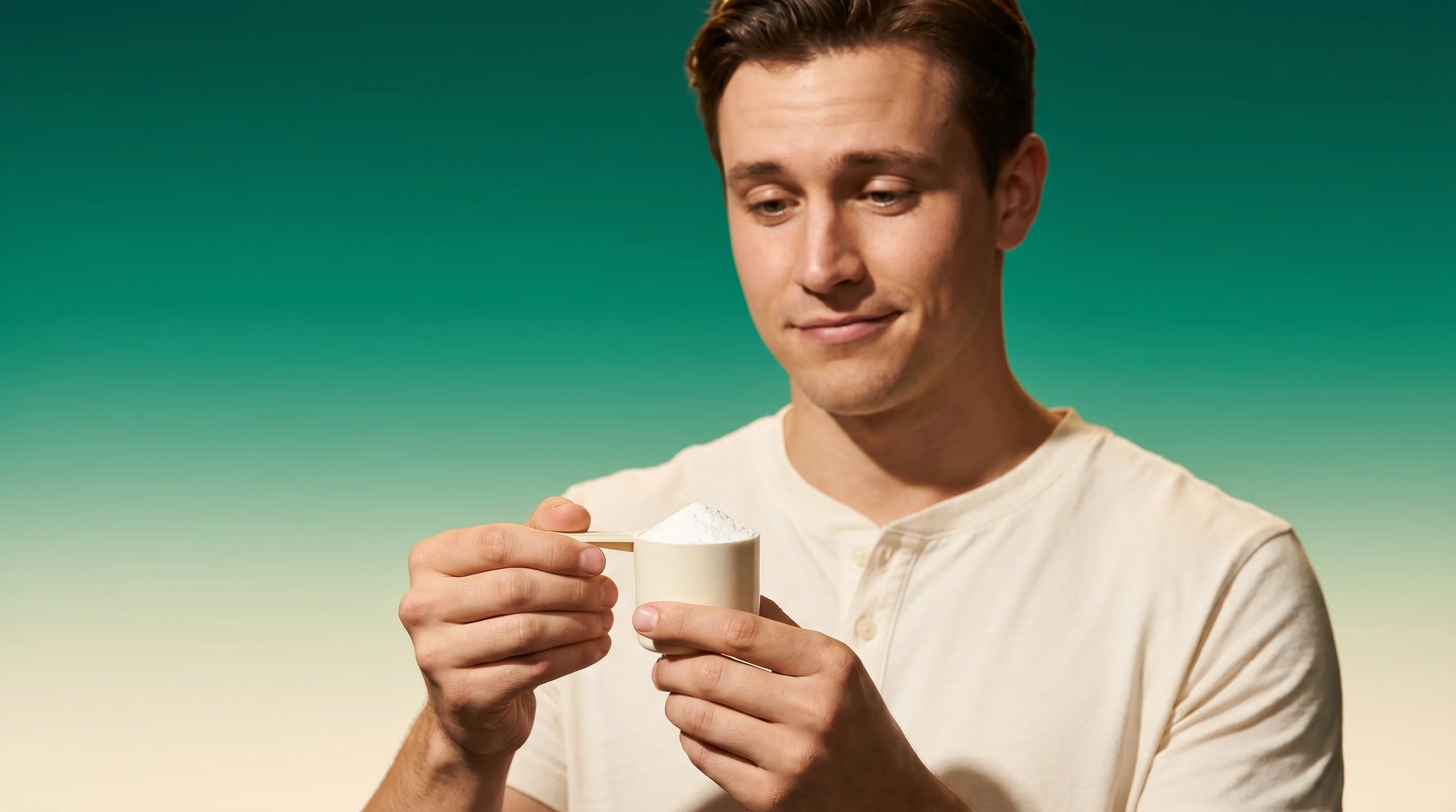 Creatine powder being scooped