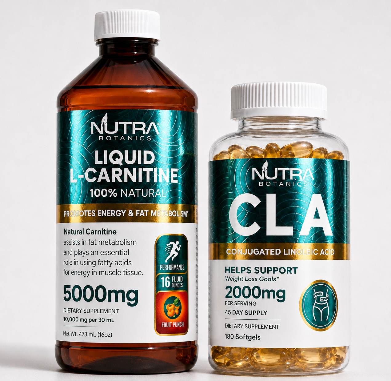 Metabolism Booster Bundle — Liquid L-Carnitine 5000mg and CLA 2000mg softgels
