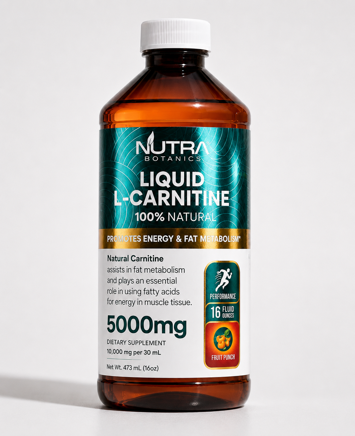 Liquid L-Carnitine 5000mg amber bottle
