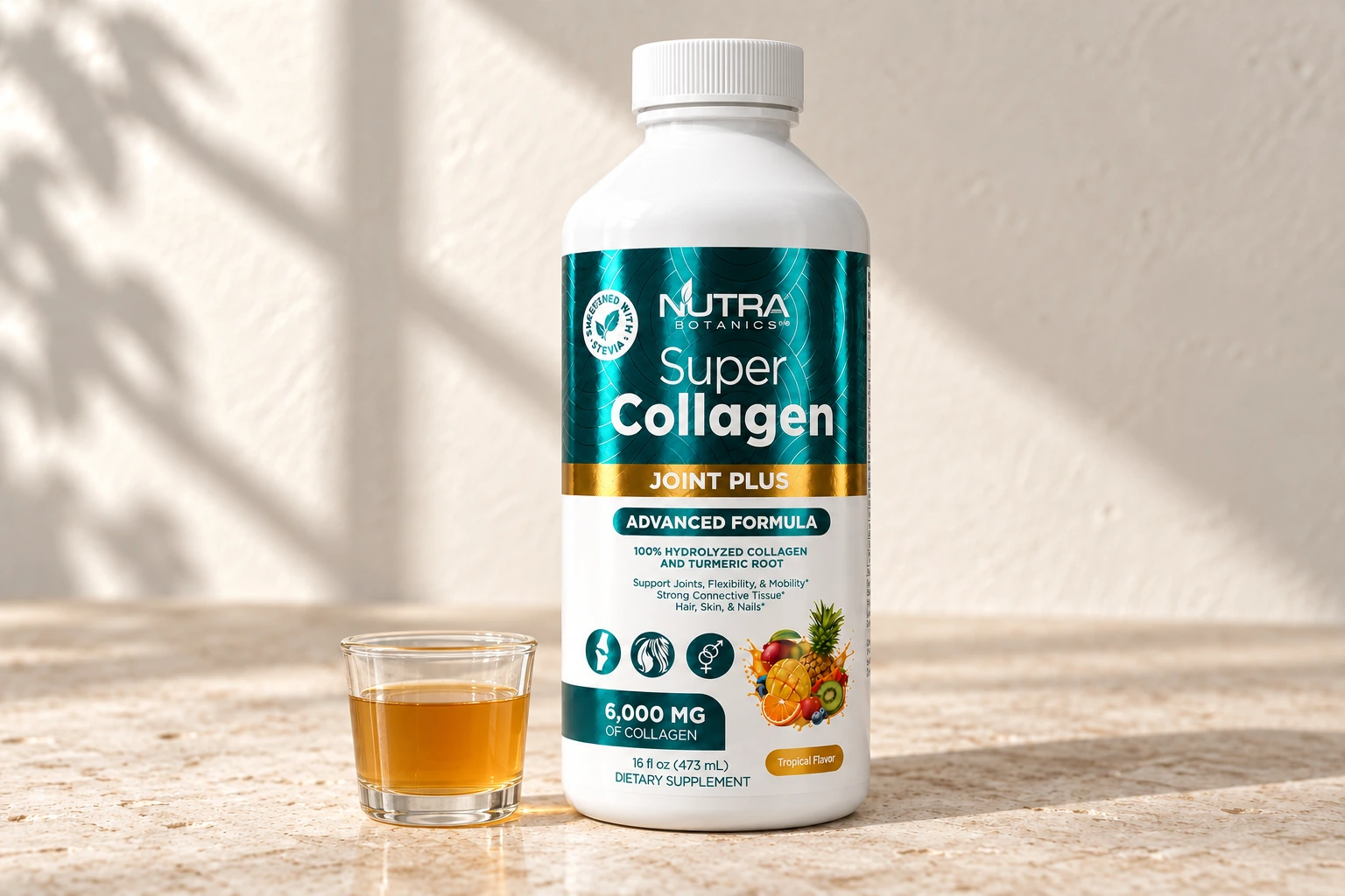 Botella de Super Collagen Joint Plus líquido de 16 oz