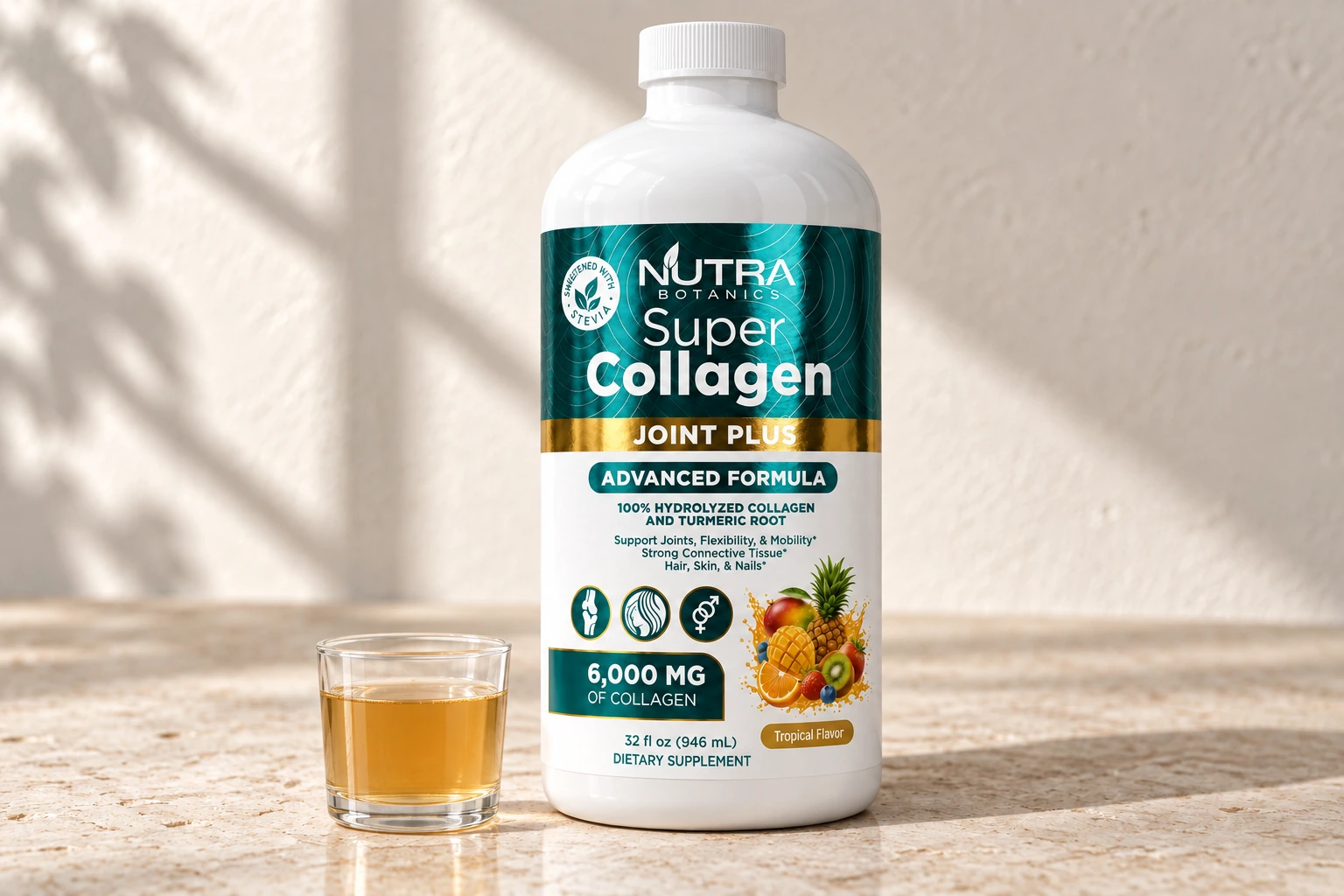 Botella de Super Collagen Joint Plus líquido de 32 oz