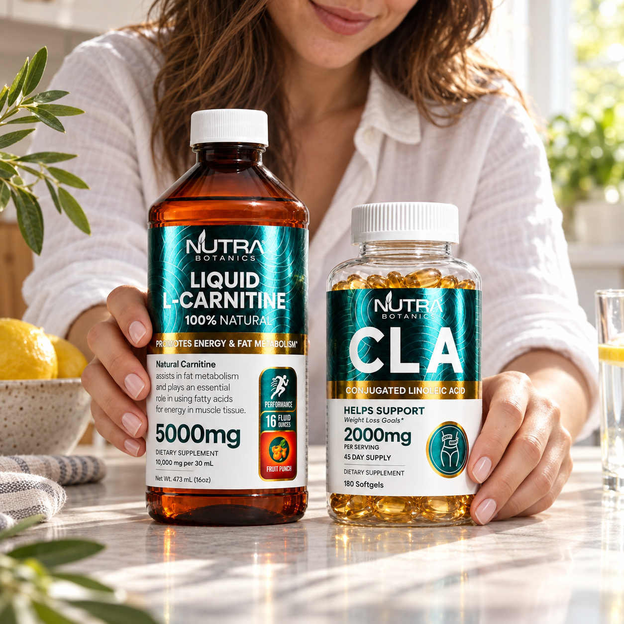 Liquid L-Carnitine + CLA Bundle, Lifestyle scene one